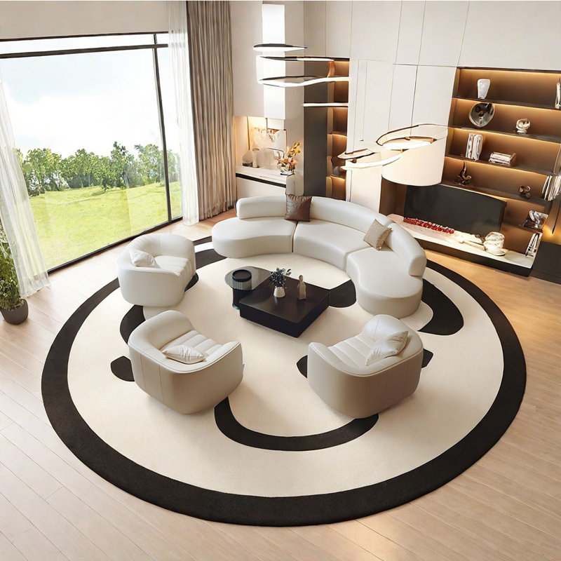 Semi-circular curved shaped movable corner sofa