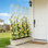 Paquet de 4 treillis de jardin en métal 71 po x 19,7 po antirouille pour plantes grimpantes, support pour fleurs extérieur blanc crème
