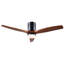 Ventilateurs de plafond en bois à intensité variable de 52 pouces avec lumières et télécommande - Ventilateur de plafond à profil bas 3 pales pour patio Ventilateur de chambre à coucher avec éclairage pour porche de salon