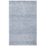 Haddan Hand Tufted Viscose/Wool Rug in Blue