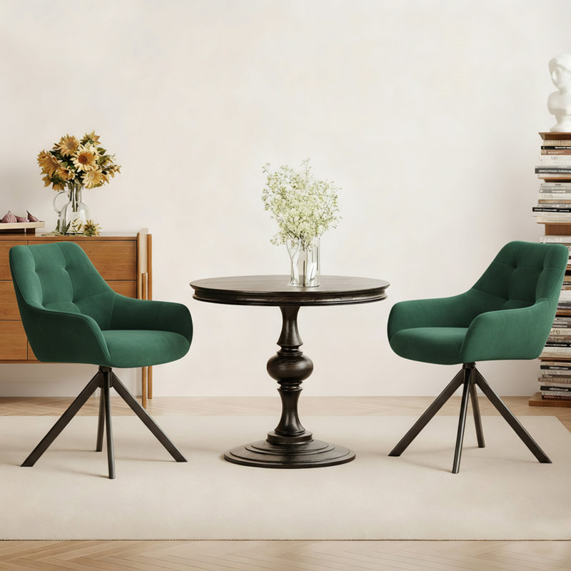 48cm H Fabric Upholstered Metal Upholstered Back Armchair, Green