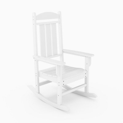 Chaise berçante blanche traditionnelle en polyéthylène PEHD pour le confort de la véranda, du patio et du jardin
