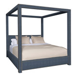 Eastwood King Upholstered Low Profile Four Poster Bed