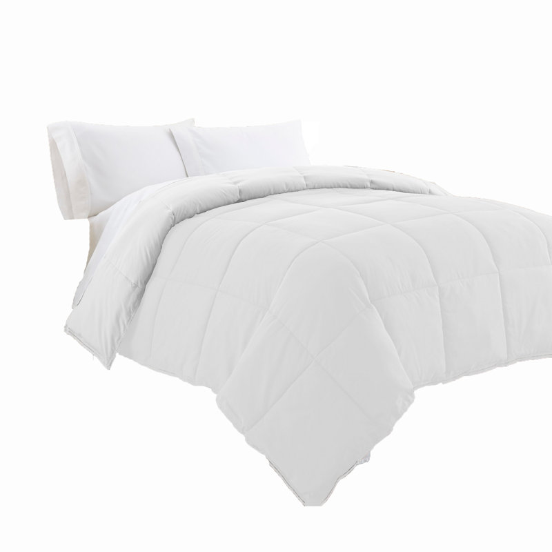 Microfiber Reversible Comforter, Queen Comforter, White/Gray
