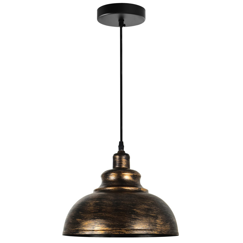 Luminaire suspendu en cuivre antique 11 po Tinsley - Éclairage rustique en métal à 1 lumière pour îlot de ferme, luminaire suspendu industriel rétro pour cuisine, salle à manger, bar