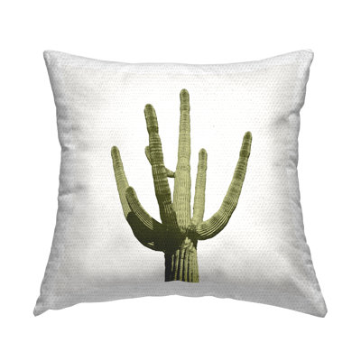 Modern Desert Cactus Plant Outdoor Printed Pillow by Mia Jensen