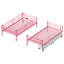 Lit superposé en métal rose avec charge, panneau de clôture de garde-corps, rangement, lits simples séparés, pas de sommier pour moustiquaire de chambre à coucher, séparable
