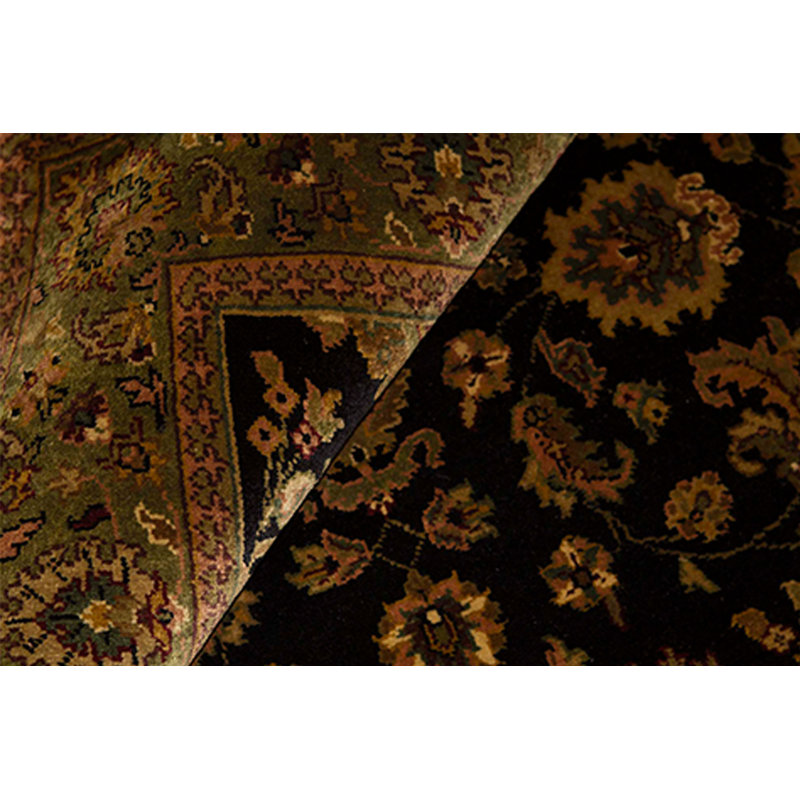 Oriental Area Rug in Black/Coral