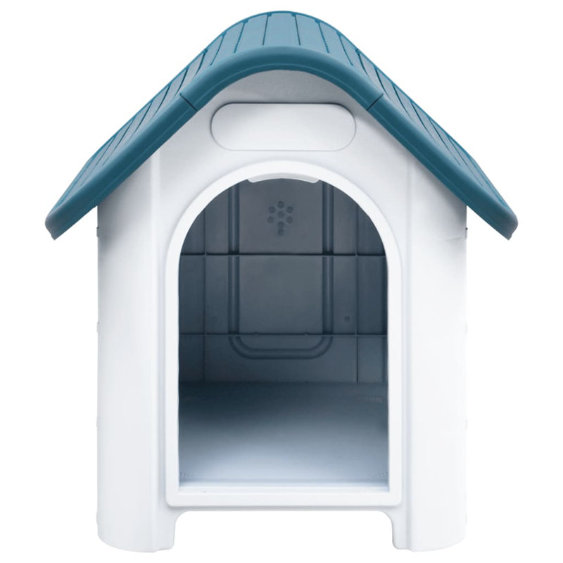 Abri pour chien en cage en polypropylène, Bleu / blanc