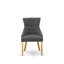 Ensemble de salle à manger 3 pièces pour petits espaces comprenant une table de salle à manger ronde avec Dropleaf et 2 chaises Parson en tissu de lin Gotham foncé, chêne-1184498227-1184498226