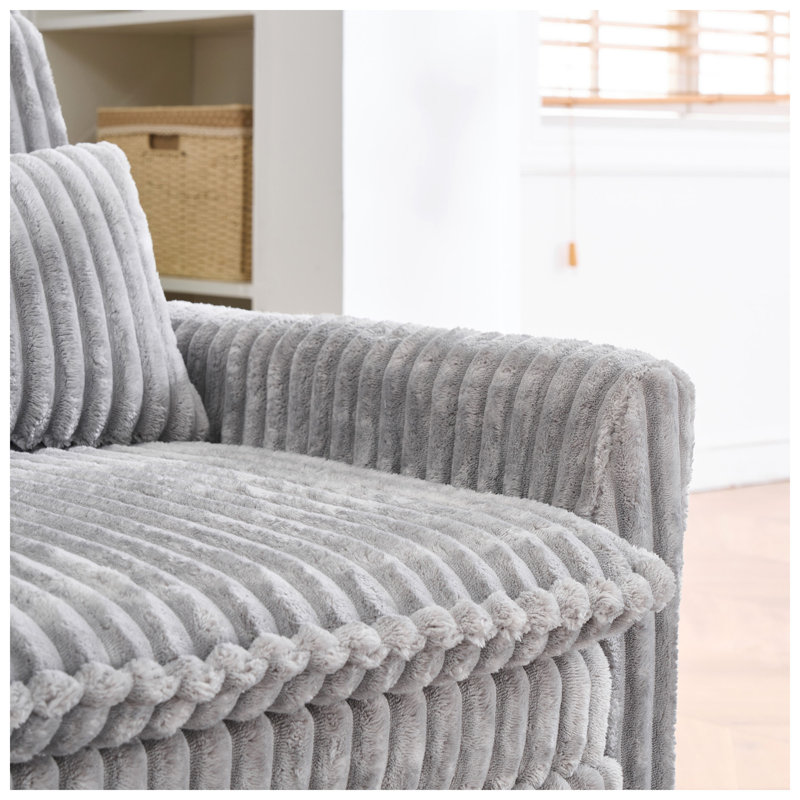 Canapé d'appoint 1 tiroir en velours côtelé l 33,07 po x P 33,07 po JZR, Gray