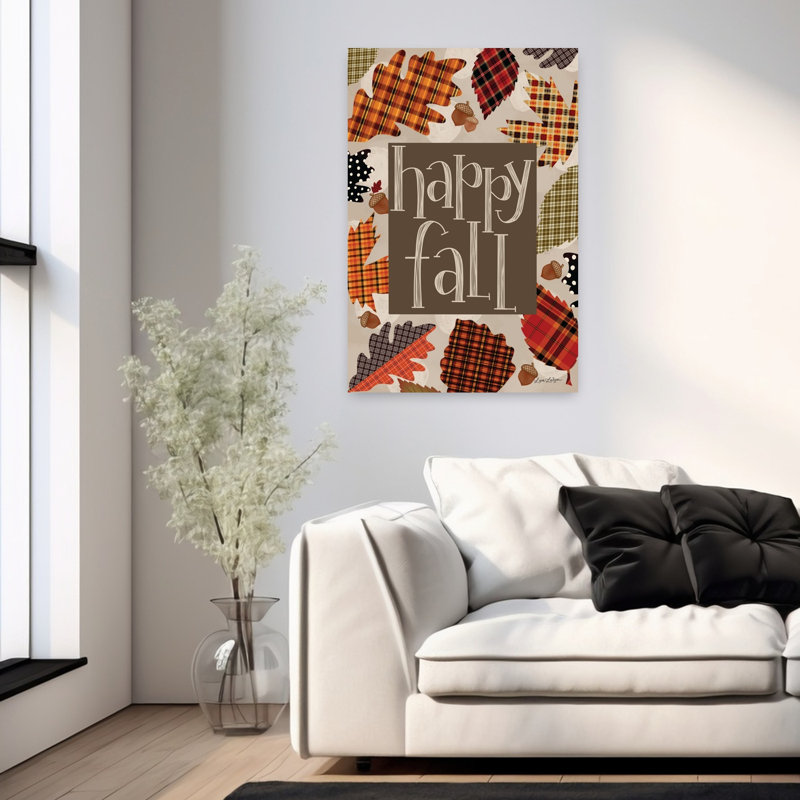 Happy Fall Leaves by Lisa Larson - Wrapped Canvas Print, 91.44cm H x 60.96cm W