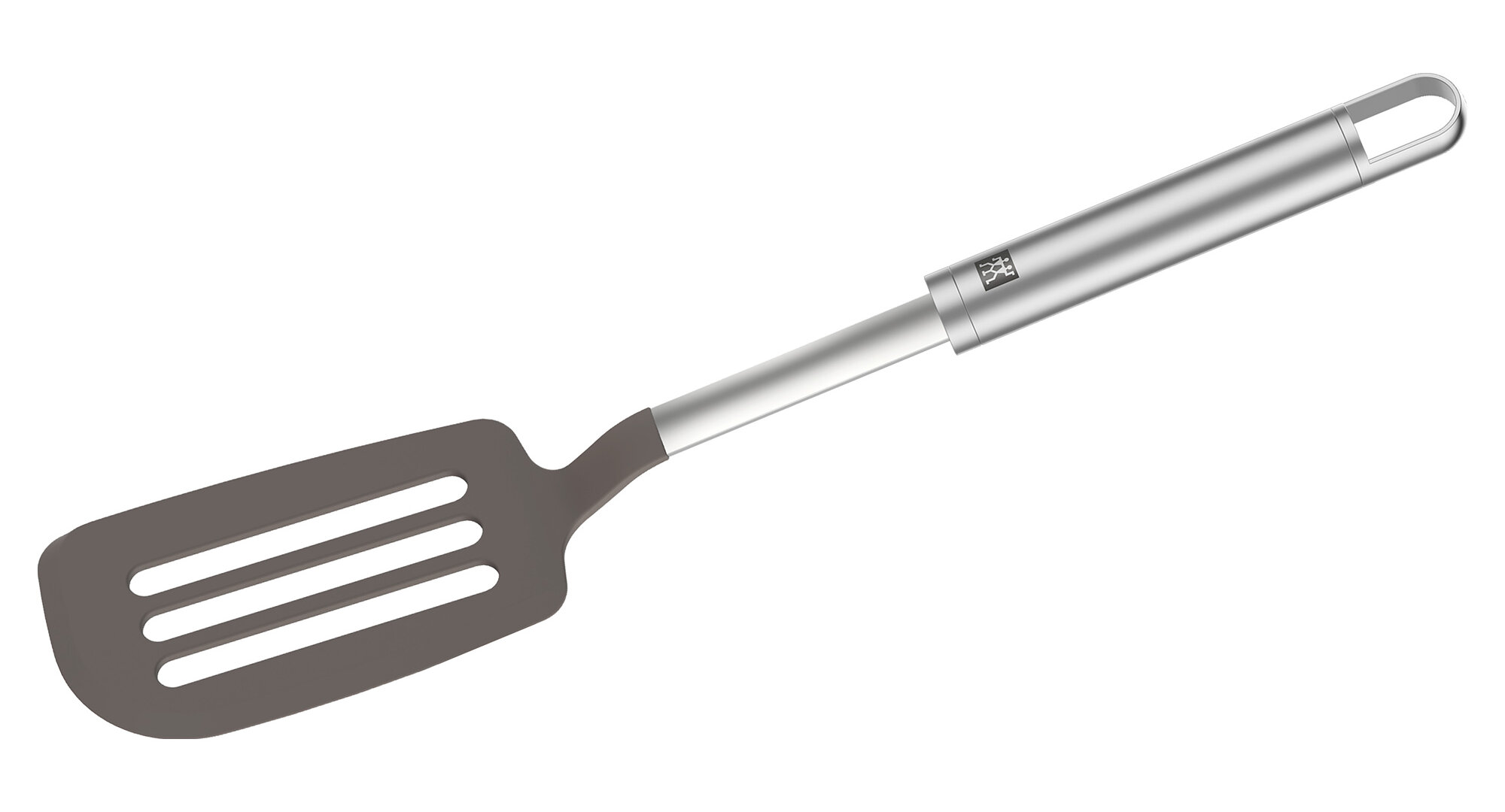 Better Houseware 161 8 Angled Tongs, Silver with White Handle