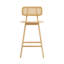 Tabouret de bar d'intérieur en bois Bari, finition naturelle, ensemble de 2