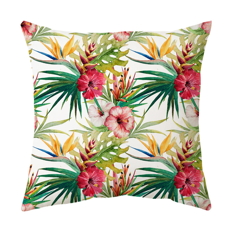Indoor / Outdoor Floral Square Cushion Cover