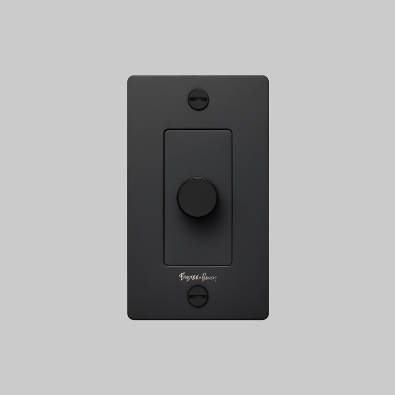 1G Dimmer / Logo, Black, 1 Gang