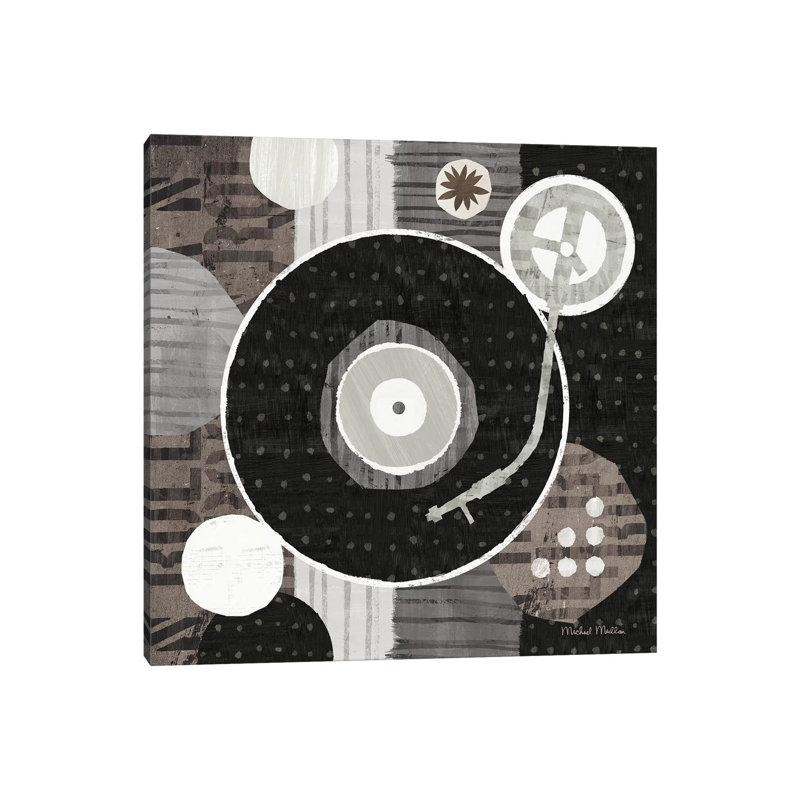 Rock N Roll Album Neutral by Michael Mullan - Wrapped Canvas Print, 30.48 cm H x 30.48 cm W