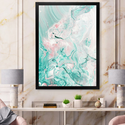 «Green And Pink», reproduction d'art encadrée sur toile
