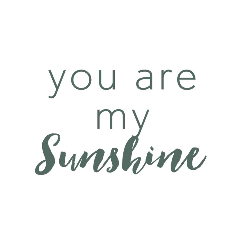 " You Are My Sunshine Simple Script ", 12" H x 12" W  