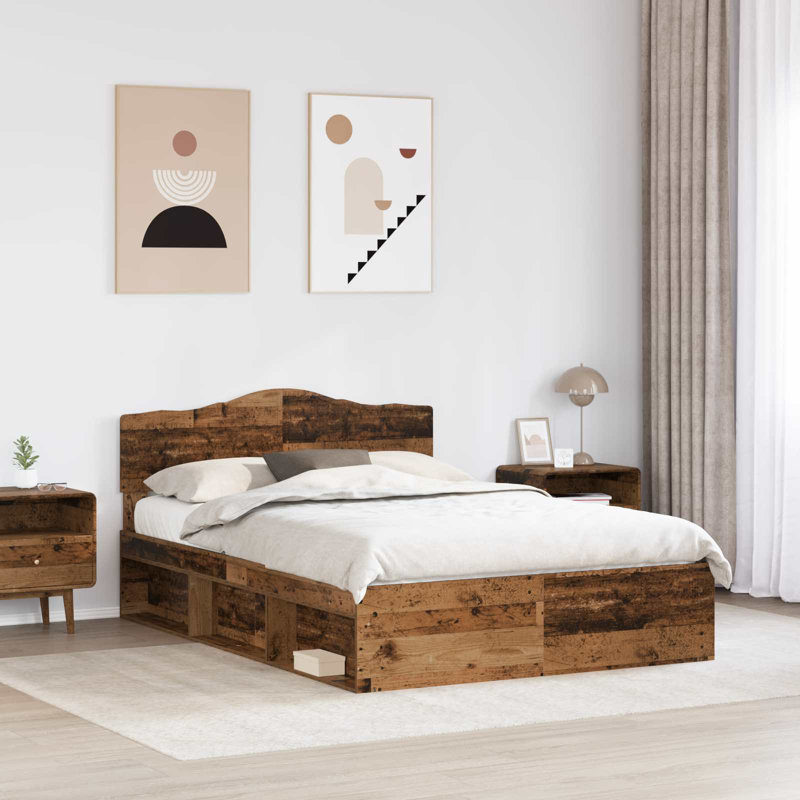 Solid Wood Bed, Old Wood, Kingsize (5')