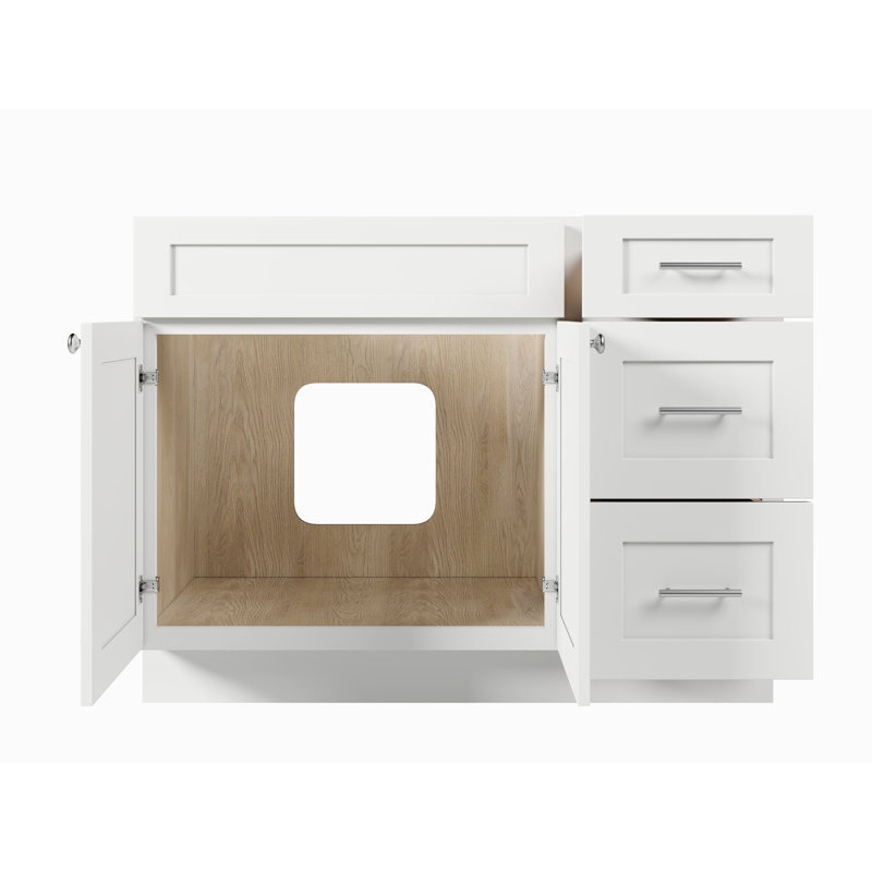 Meuble-lavabo simple 45 po avec tiroir Disar, Blanc