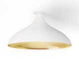Swell Flush XL Wide Lamp (White Exterior, Brass Interior)