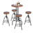Lindola Pine Round Solid Wood Top Metal Base Dining Table