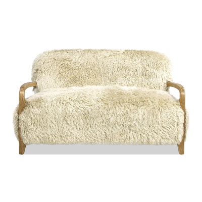 52.5" New Zealand Sheepskin Accent Loveseat