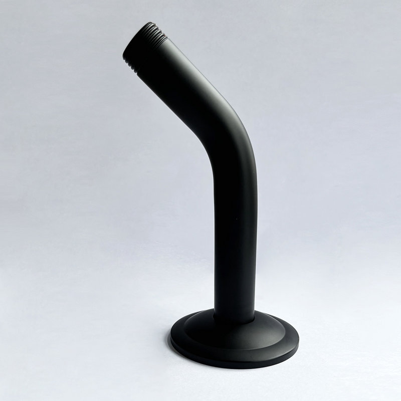 Shower Arm With Flange, 1/2 NPT Tapered Threads, Rain Shower Head Arm, Wall Mount Shower Extension Arm, Matte Black