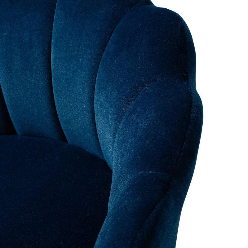 Fauteuil demi-tonneau en velours 30 po Hendrix, Marine