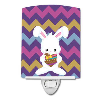Easter Rabbit with Heart Ceramic Night Light