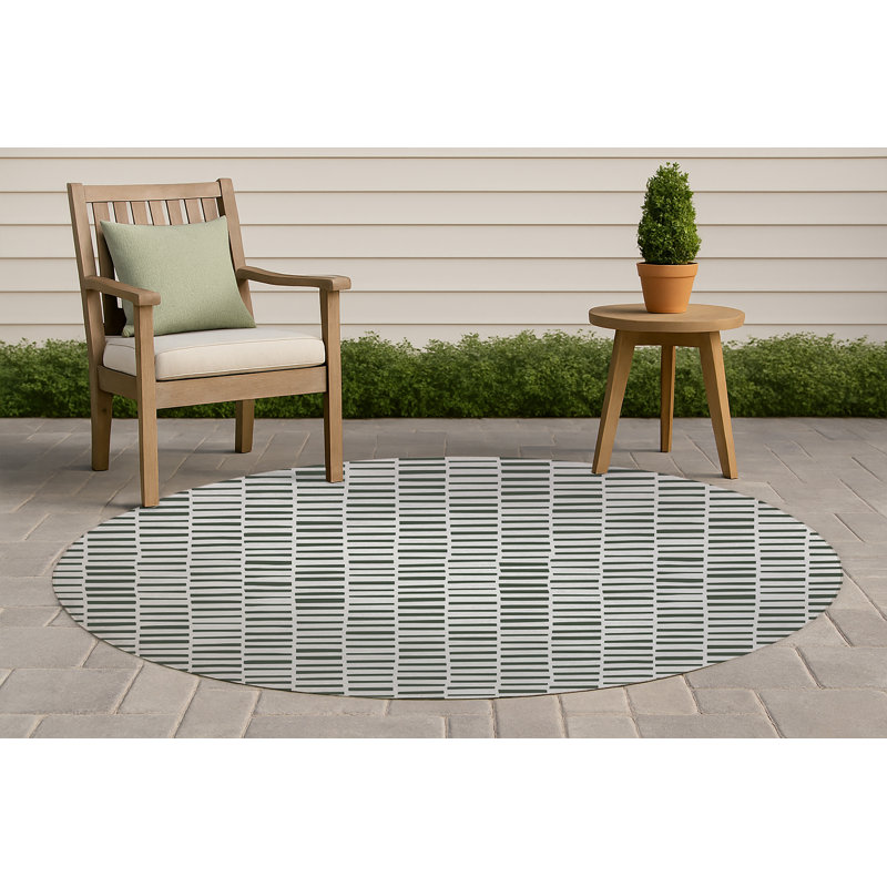 Tapis d'extérieur antidérapant Flat Attack, Rond 5 pi