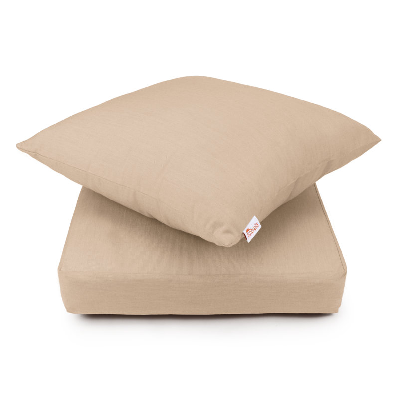 Sunbrella Deep Seat Patio Cushion Set (Seat and Back), 2 Piece, Sand