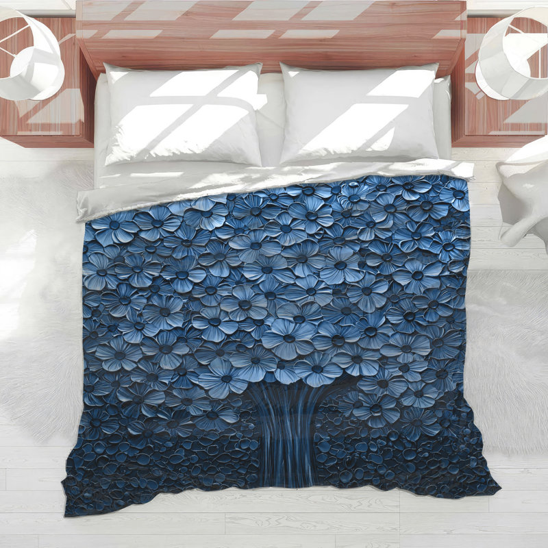 Blue Flower Tree Comforter, Twin Extra Long