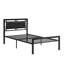 Lit simple en métal noir - stable, chambre silencieuse essentielle, caractéristique de confort,
