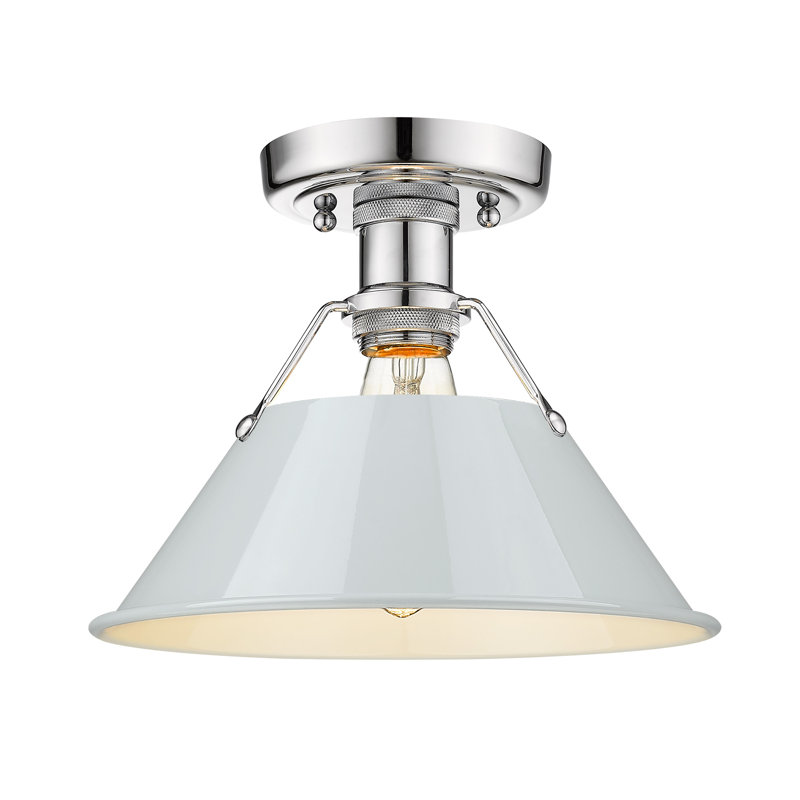 Weatherford Flush Mount, Chrome, Dusky Blue