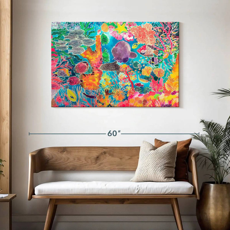 Brampt Tropical Coral, 30" H x 45" W