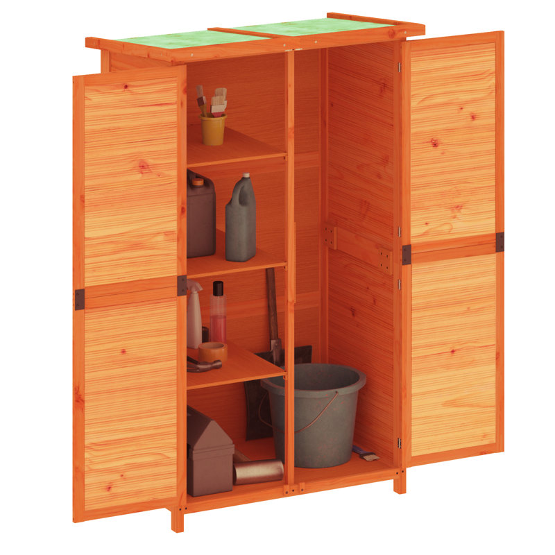 vidaXL Garden Tool Shed Grey Solid pine wood Large Garden Tool Shed, Brown