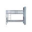 Lit superposé simple au-dessus de simple avec tablettes, barrières de sécurité et échelle, convertible en 2 lits-965176182