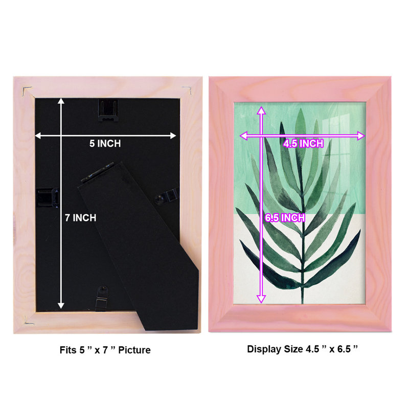 Verging Palm III, encadré sur papier, L 6 po x H 8 po x P 1 po, Encadré rose