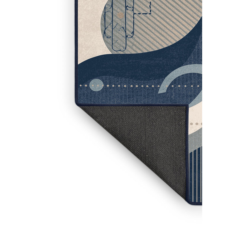 Tapis gris moelleux moelleux à motif abstrait moderne Maracas Forbell, 8 x 10