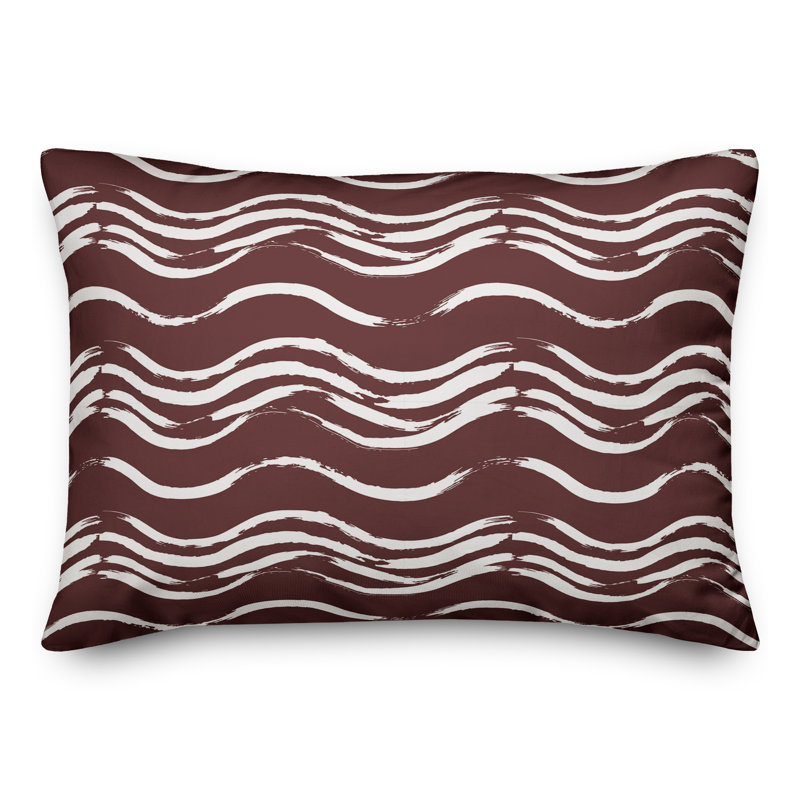 Coussin extérieur Black Waves, H 18 po x l 25 po, Marron