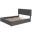 Grand lit plateforme tapissier Roomfitter avec lit gigogne escamotable, tête de lit capitonnée moderne, gris foncé-1812856383