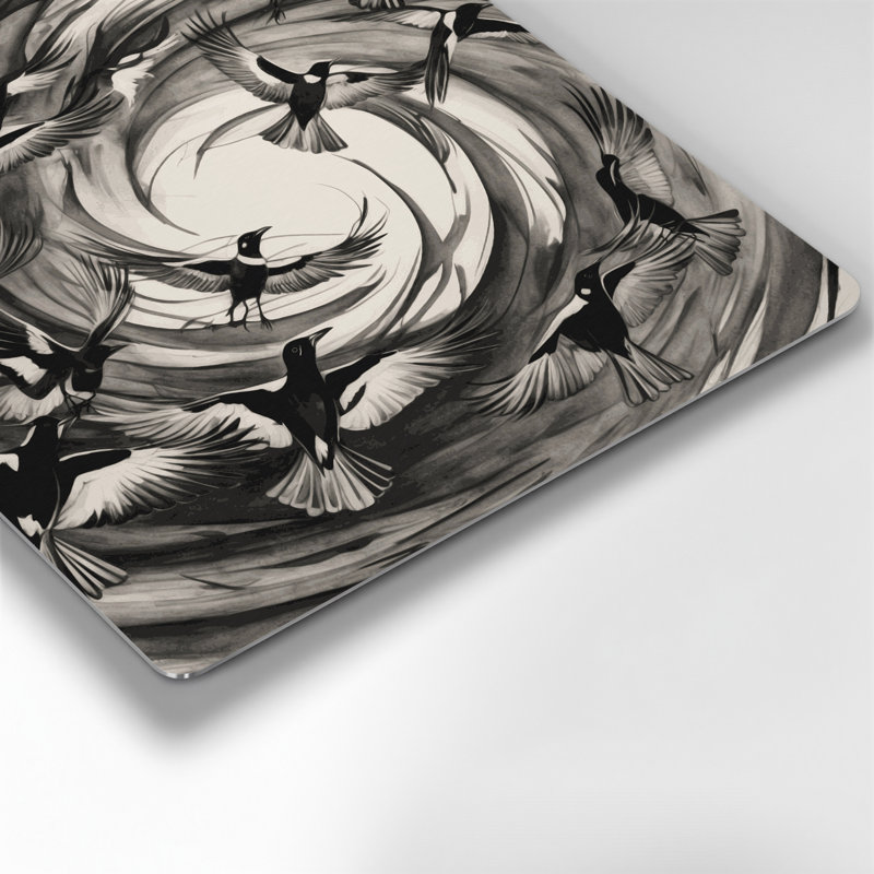 Art mural en métal oiseaux, H 96 po x l 96 po x P 0,05 po