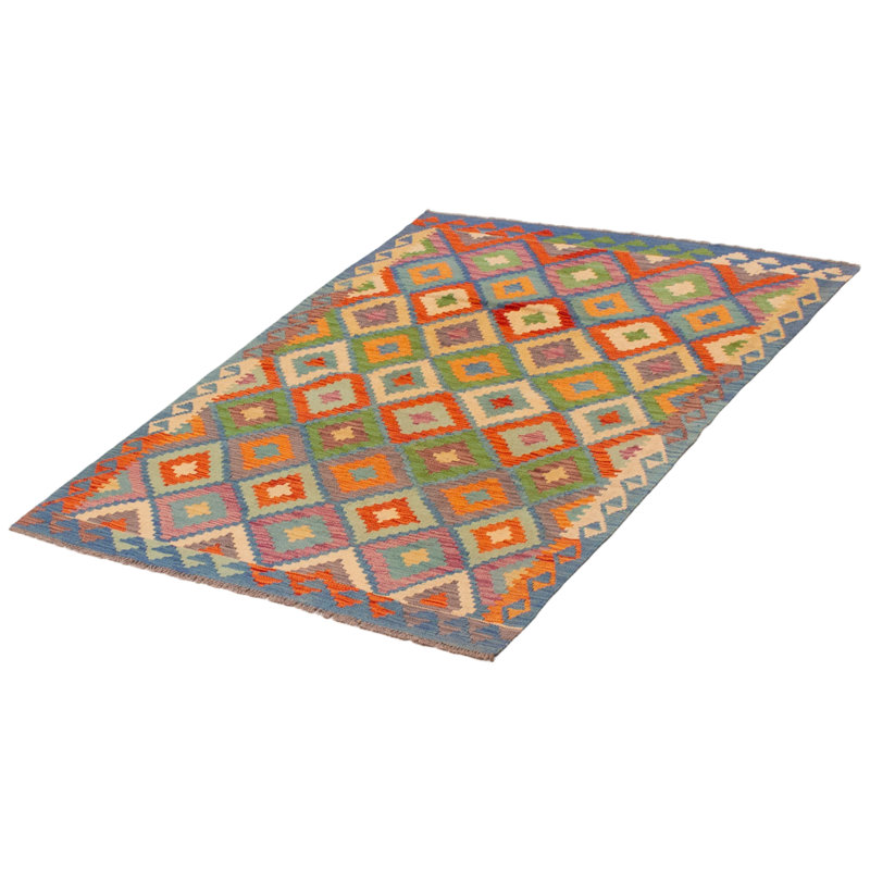 Edneyville One-of-a-Kind 4' X 5'7" New Age Wool Area Rug in Dark Blue