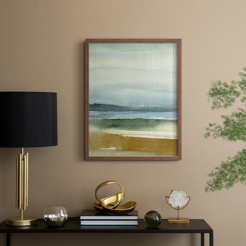 Ochre Perspectives II, reproduction encadrée - bois massif, H 15 po x l 12 po, Noyer