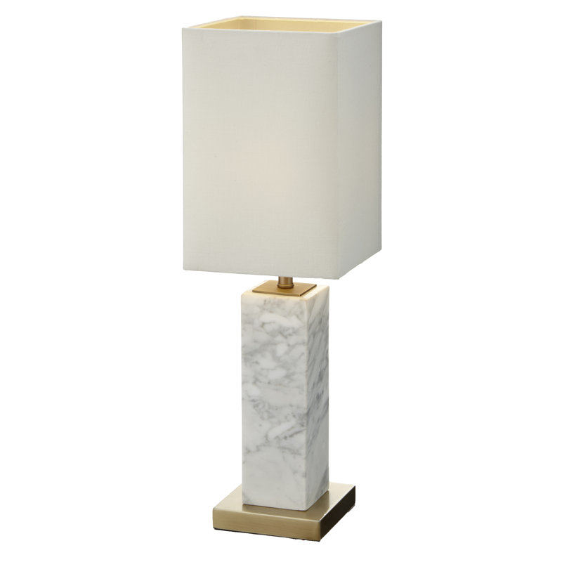 Feaster Marble Table Lamp, White