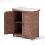 Banc de rempotage avec armoire de rangement et plateau de table en métal