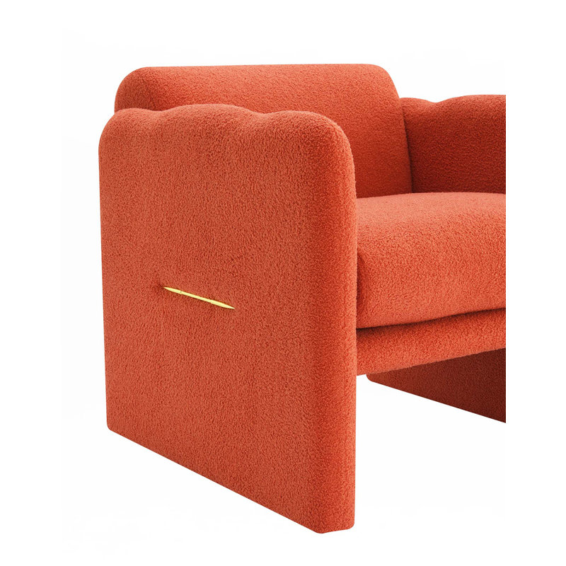 Fauteuil avec accoudoirs ondulés, Orange