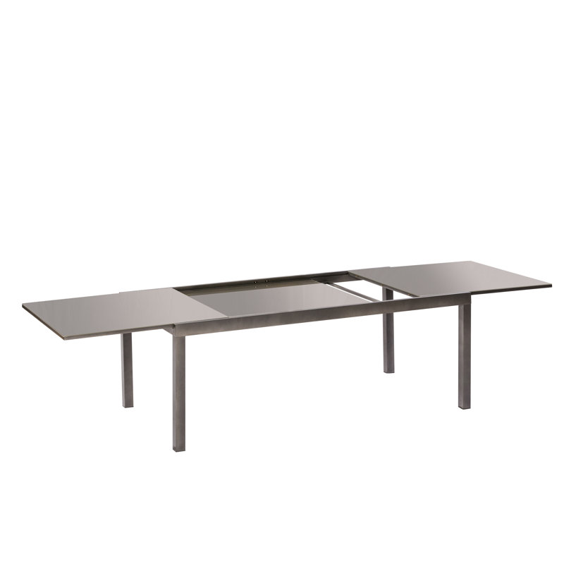 Semi Rectangular Metal Extendable Outdoor Dining Table , cm W 110cm cm D, 75cm H x 200cm W x 110cm D